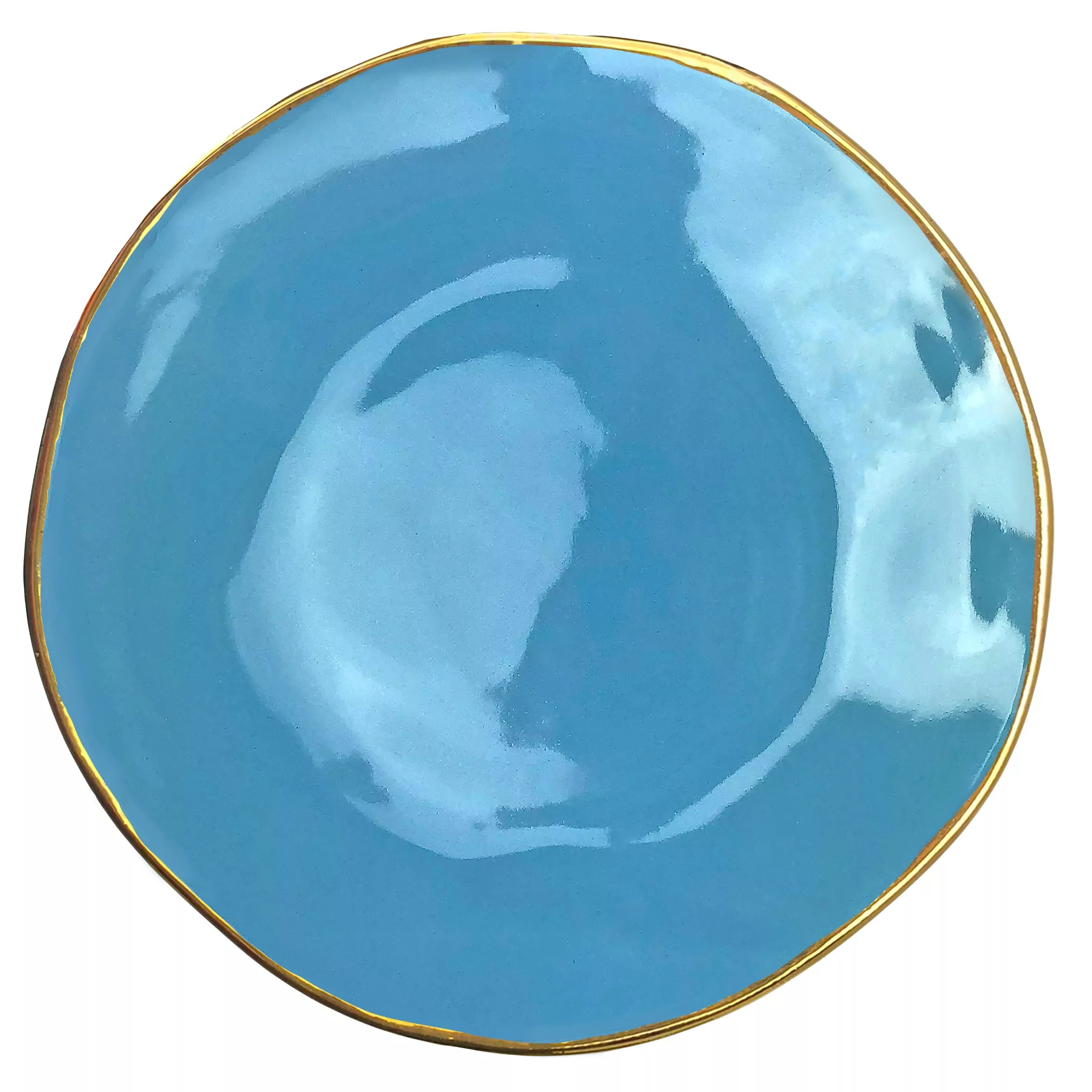 ARCUCCI MATERIA ORO - JUEGO DE 6 PLATOS DE MESA - Azul claro